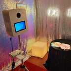 RCM-101T Photo Booth - Portable White Metal Photobooth Stand with 10.1Inches Screen