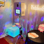 RCM-101T Photo Booth - Portable White Metal Photobooth Stand with 10.1Inches Screen