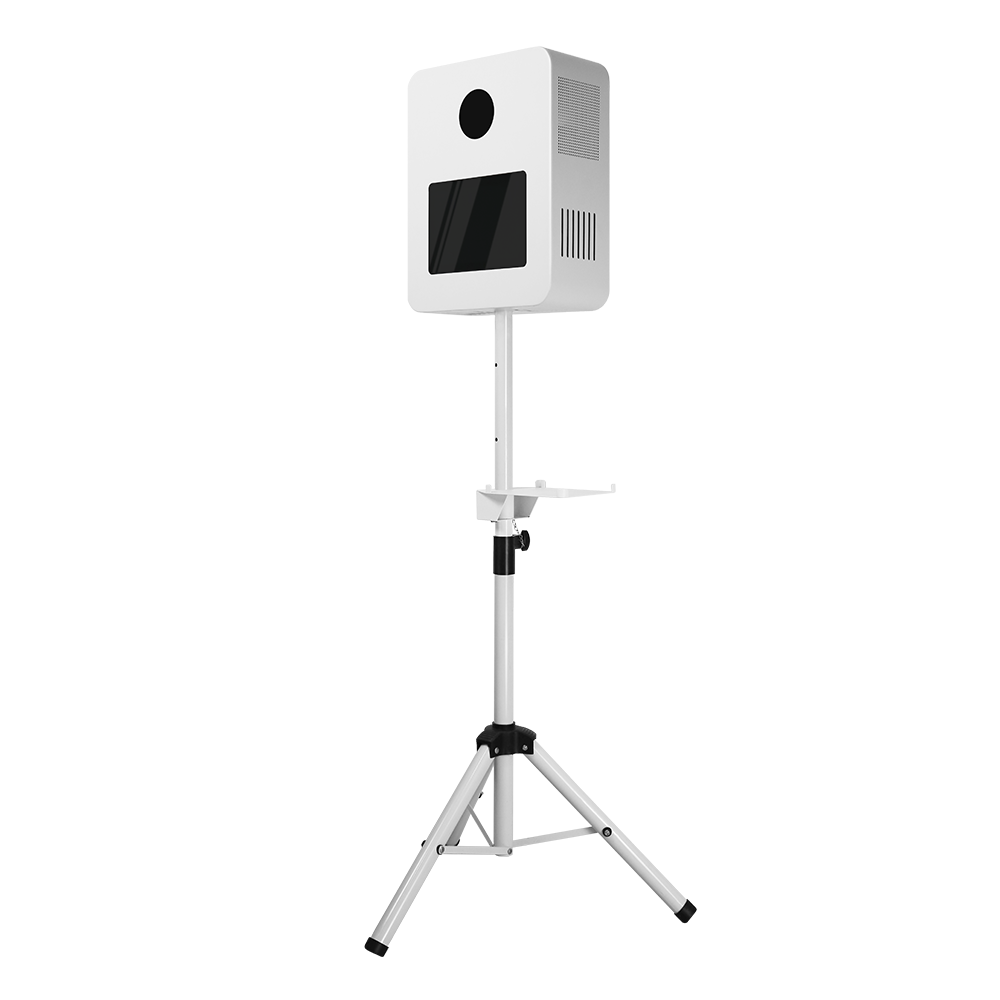 RCM-101T Photo Booth - Portable White Metal Photobooth Stand with 10.1Inches Screen