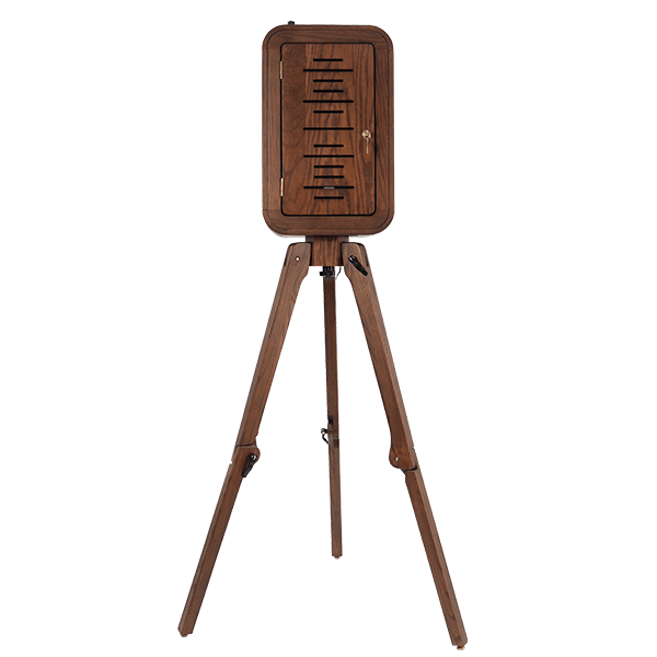 129W IPad Booth - Red Oak Vintage Wooden Photo Booth Shell for iPad