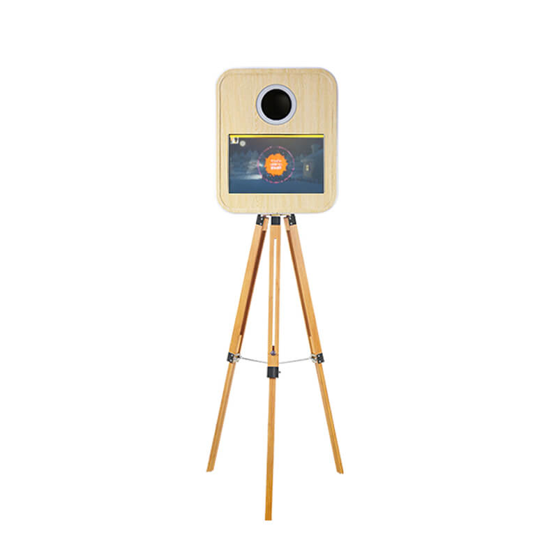 RCM-156T Photo Booth - Metal 15.6" Touch Screen Wood Grain Photobooth Kiosk