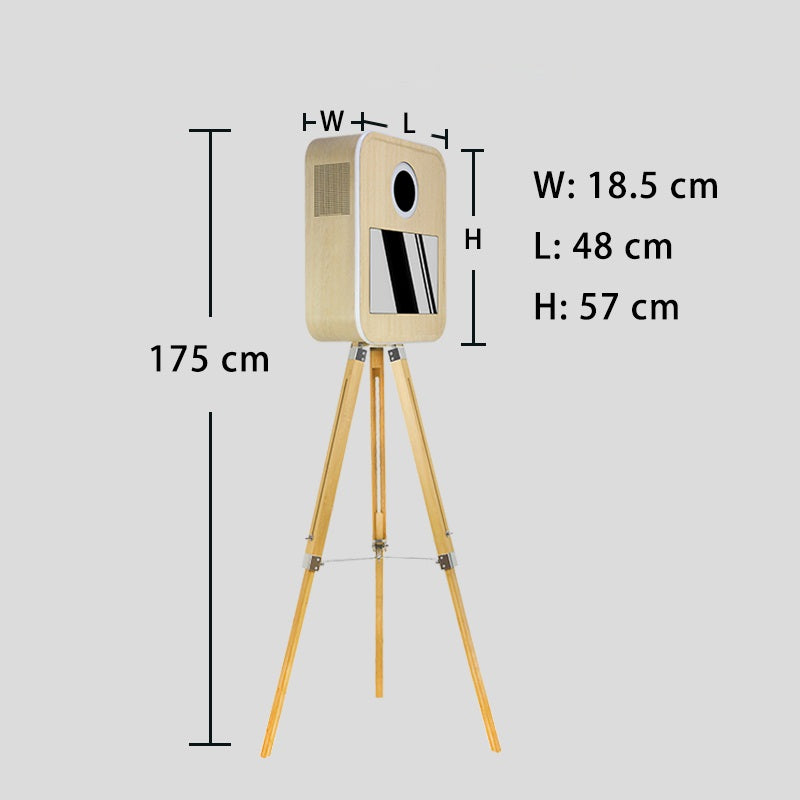 RCM-156T Photo Booth - Metal 15.6" Touch Screen Wood Grain Photobooth Kiosk