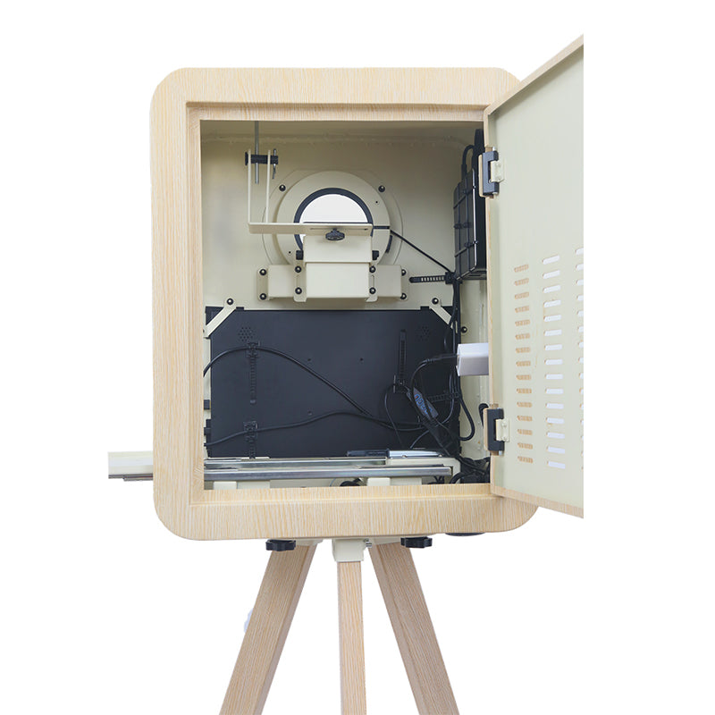 RCM-156TPRO Photo Booth - Metal Wood Style Vintage Photo Booth with Built-in Printer Tray