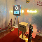 RCM-156T Photo Booth - Metal 15.6" Touch Screen Wood Grain Photobooth Kiosk