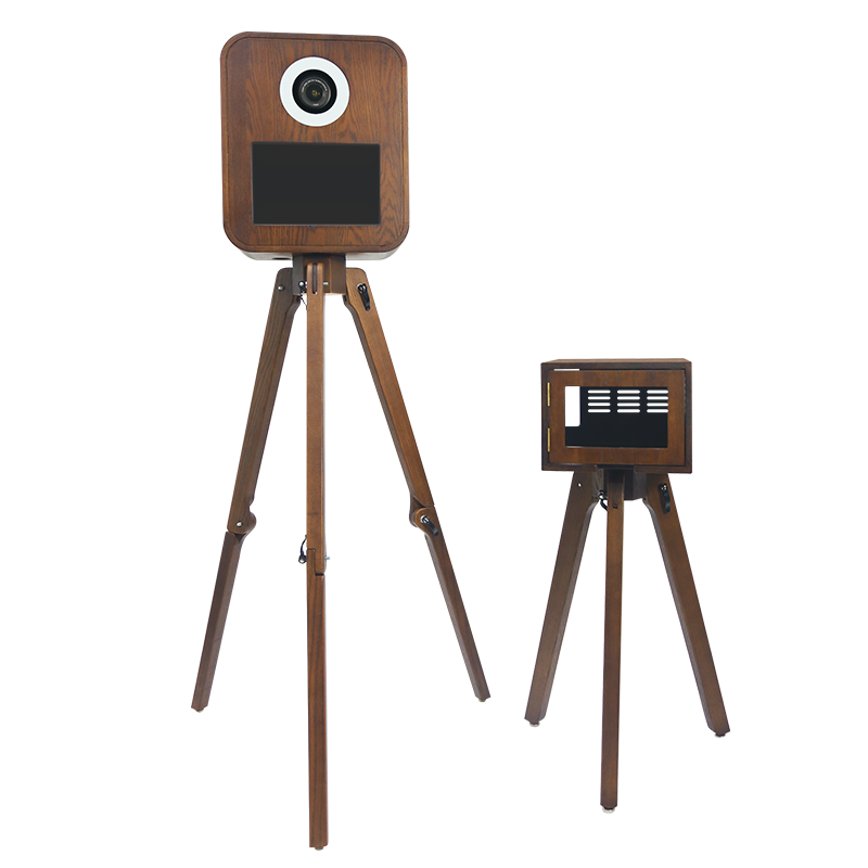 RCM-133 Photo Booth - Red Oak Vintage DSLR Wooden Photobooth Machine