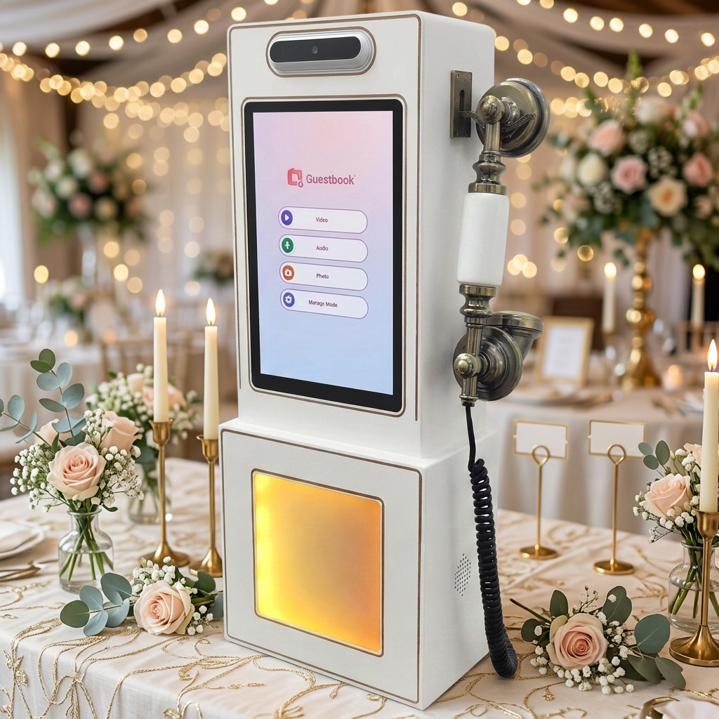 CHM-101 Video Guestbook Booth - Digital 10.1 Inch Touch Screen Guest Book Photo Booth