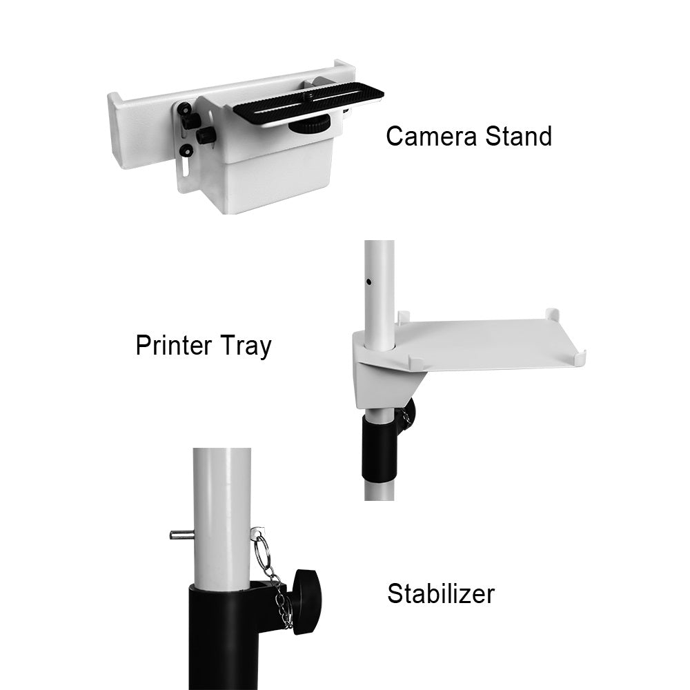 RCM-101T Photo Booth - Portable White Metal Photobooth Stand with 10.1Inches Screen